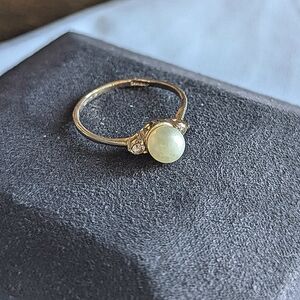 Vintage 18k Gold Plated Pearl Ring